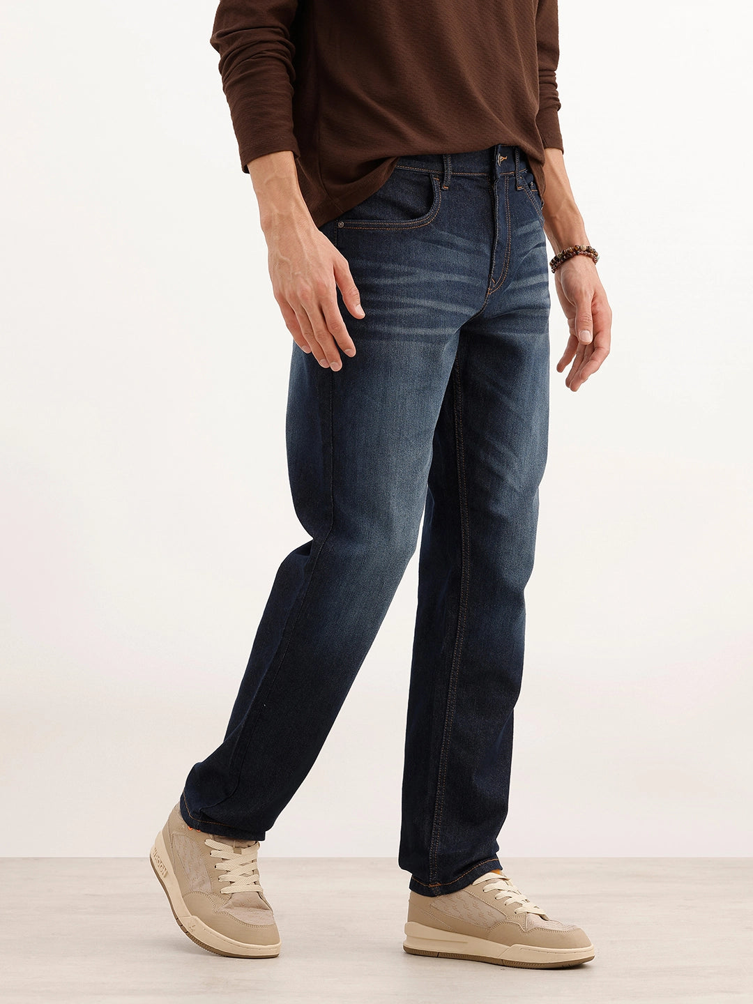 Light Faded Relaxed Fit Denim Jeans | Blue