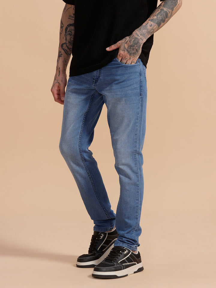 Heavy Fade Slim Fit Jeans | Blue