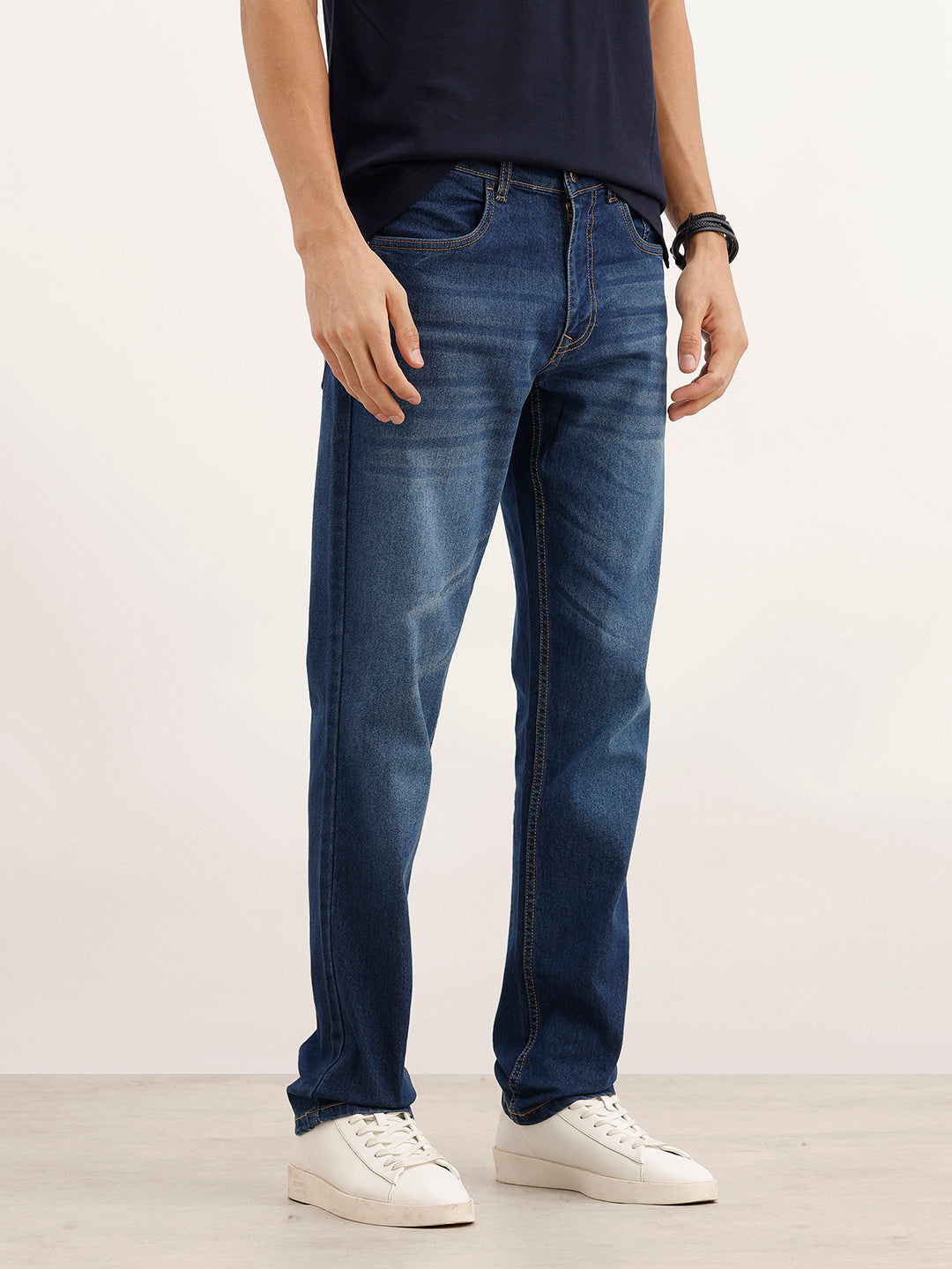 Solid Regular Fit Denim Jeans | Blue