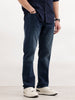 Faded Straight Fit Denim Jeans | Blue