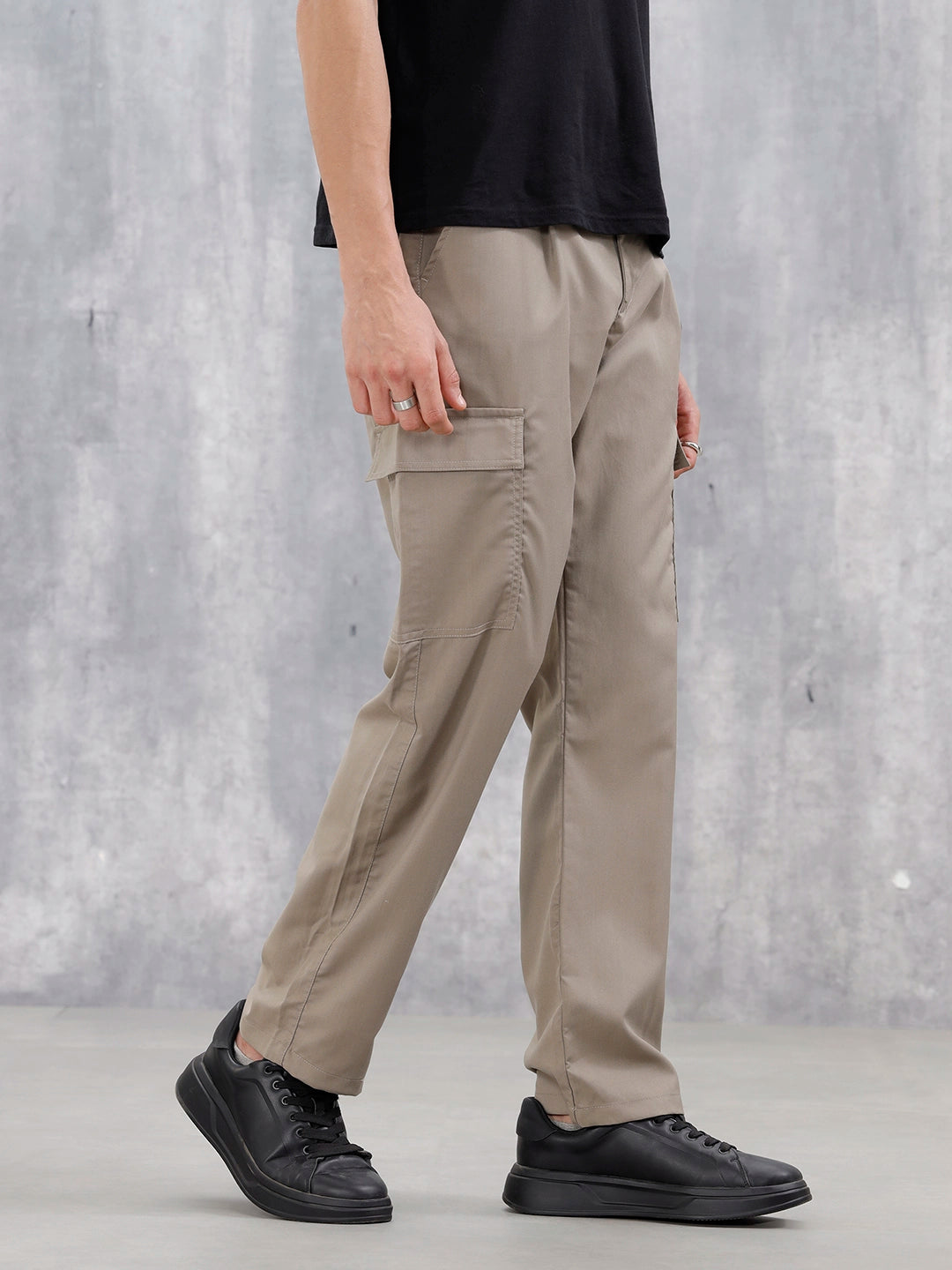 Men's Casual Loose Fit Cargo Trousers  | Olive