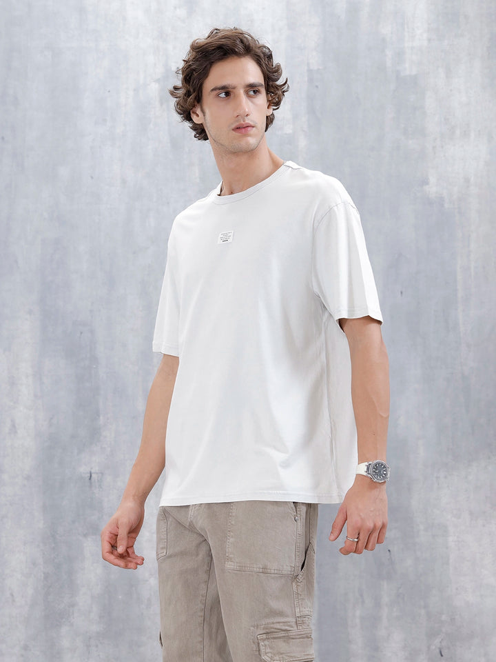 Wrogn Men's Oversized Printed Graphic T-Shirt | Grey