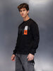Minimal Script & Patch Sweatshirt | Black