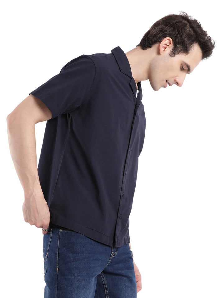 Navy Vision Resort Collar Shirt