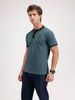 Solid Slim Fit Tipping Collar Polo T-Shirt  | Dark Green