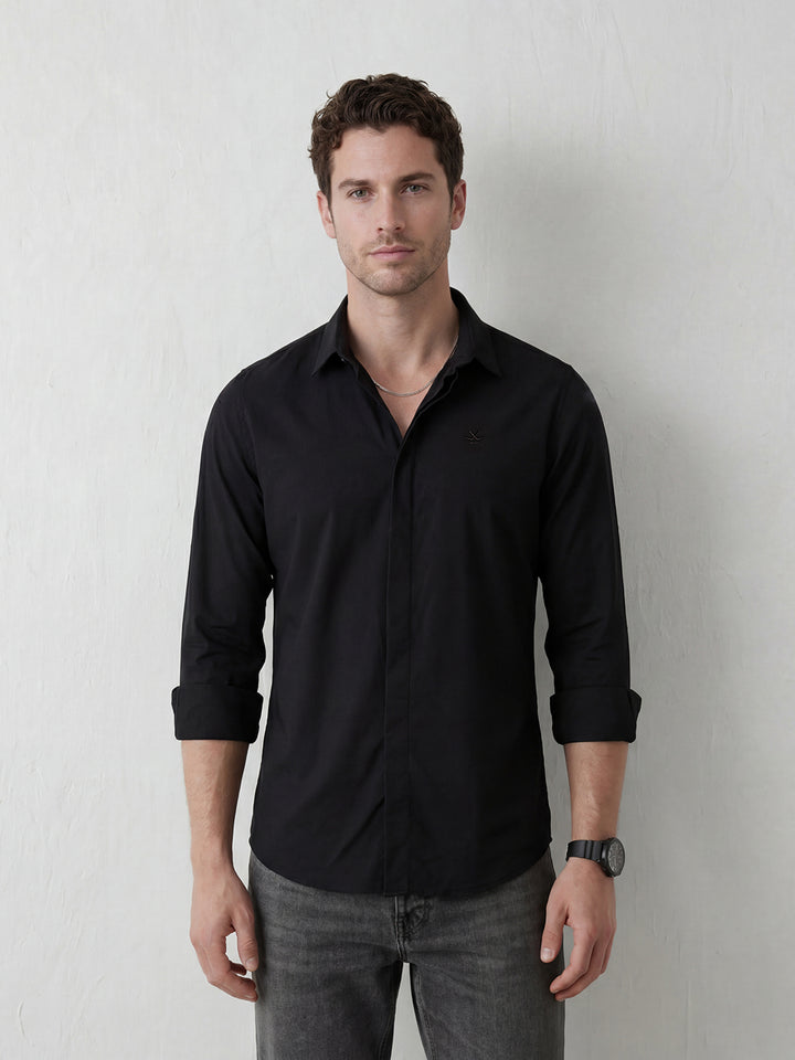 Smart Casual Shirt with Sleek Elevated Style | Black