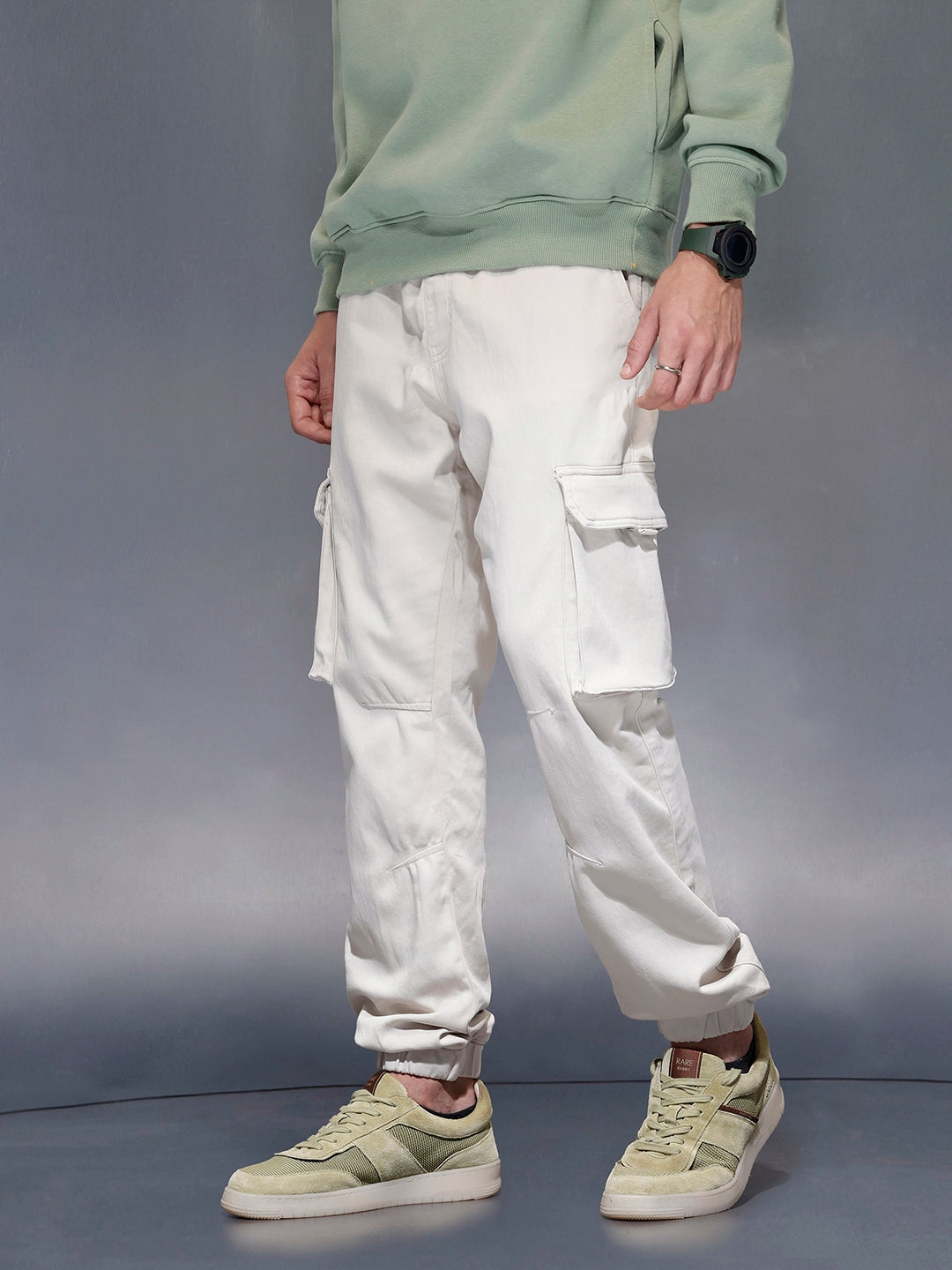 Solid Straight Fit Jogger | Off White