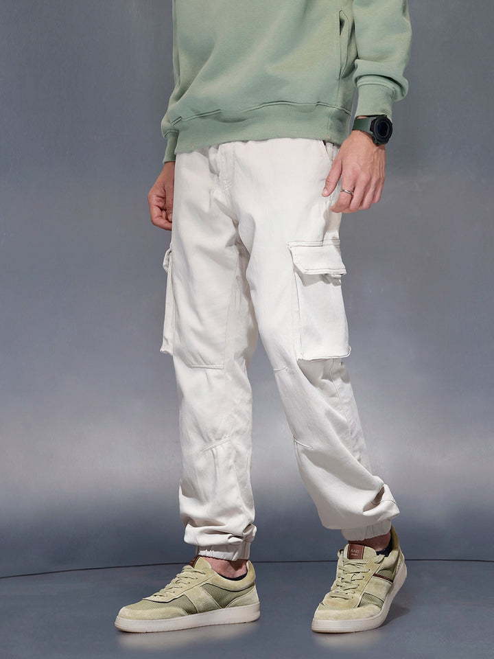 Solid Straight Fit Jogger | Off White