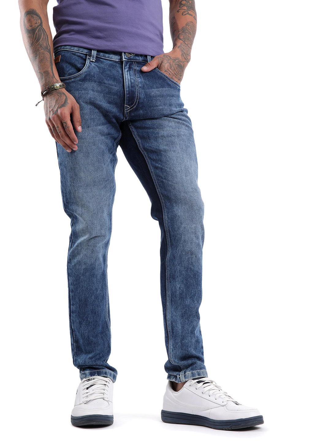 Indigo Wash Slim Tapered Jeans