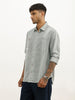 Oversized Fit Textured Striped Shirt | Green