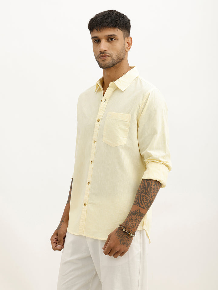Classic Slim Fit Full Sleeve Shirt | Yellow