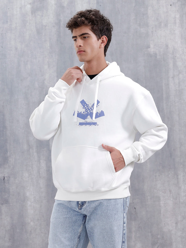 Men's Casual Branded Oversized Fit Sweatshirt | White