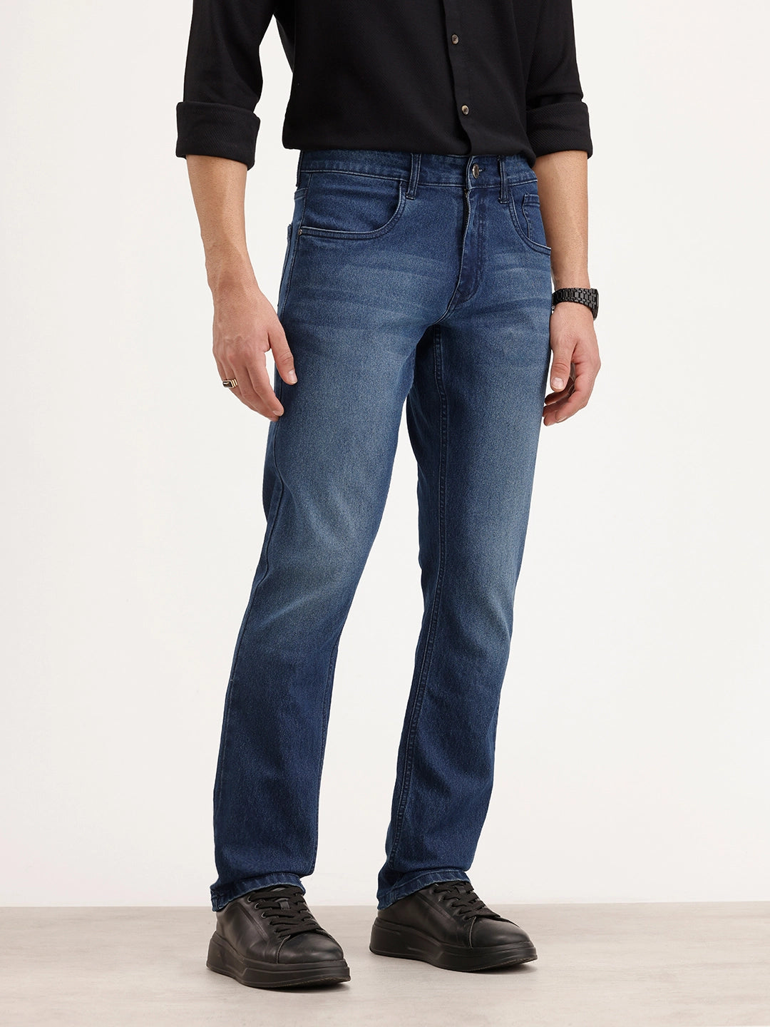 Straight Fit Denim Jeans | Blue