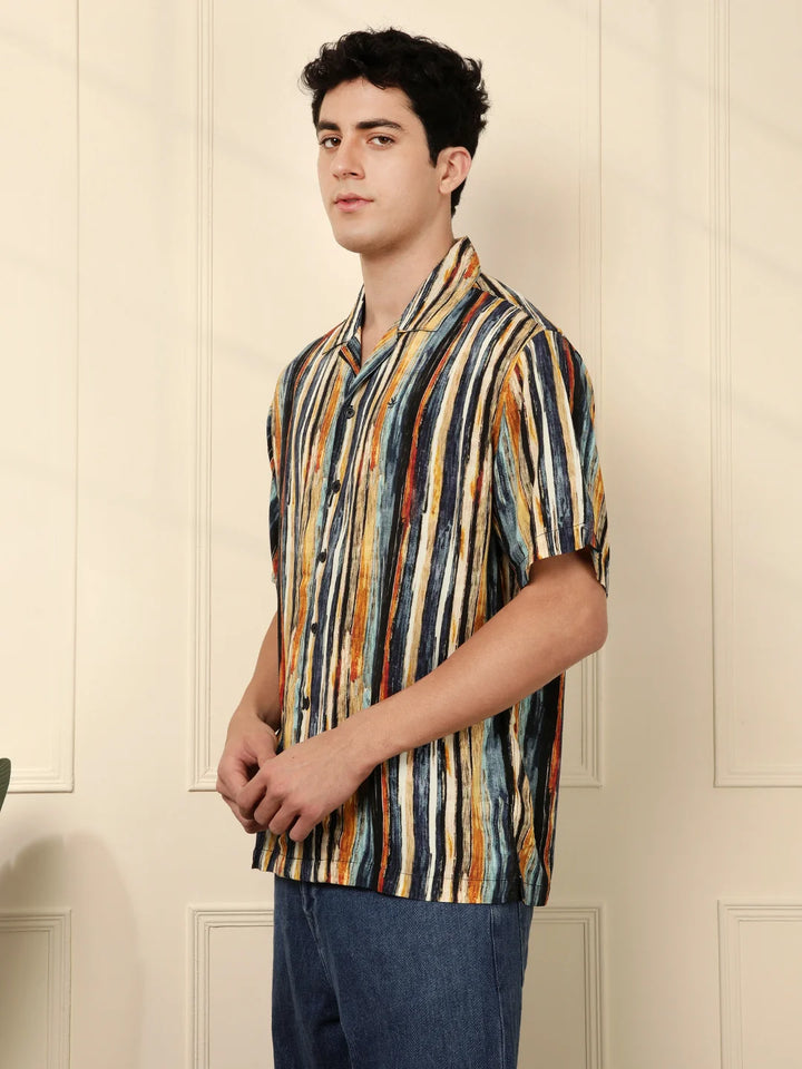Short Sleeve Printed Resort Collar Shirt