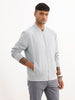 Solid Regular Fit Zipper Jacket | Grey