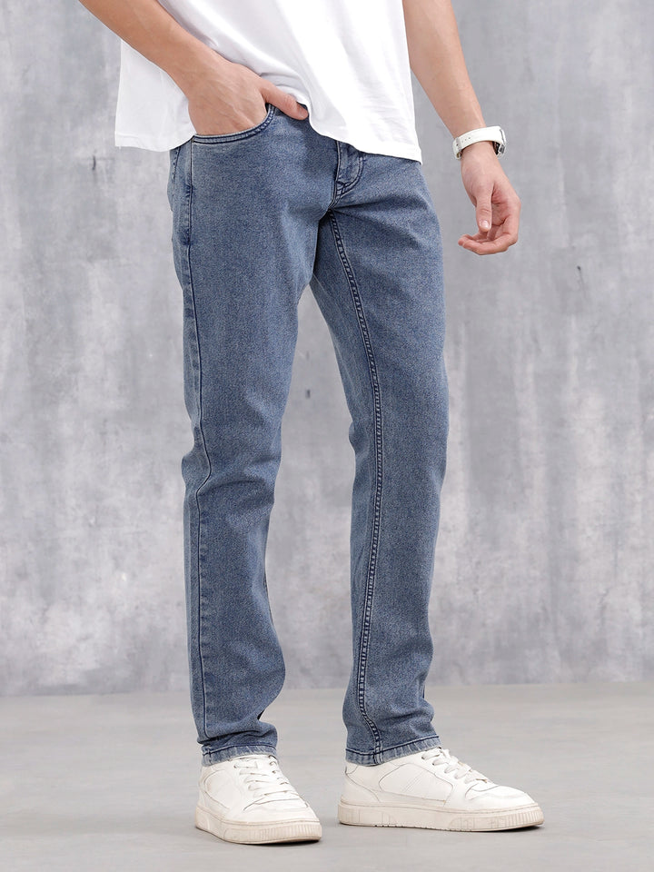 Men's Casual Slim Fit Jeans | Med Stone