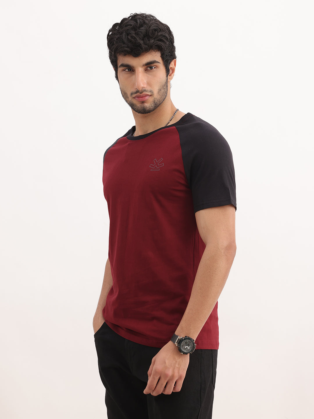 Slim Fit Ragland Sleeve T-Shirt | Maroon