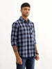 Regular Fit Full Sleeve Checkered Shirt | Blue
