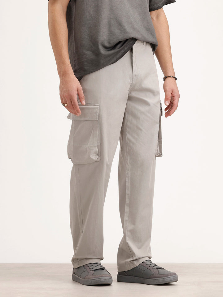 Loose Fit Cargo Trouser | Grey