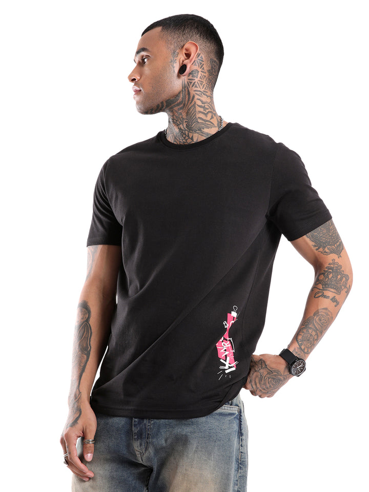 Elite Placement Print Crew Neck T-Shirt