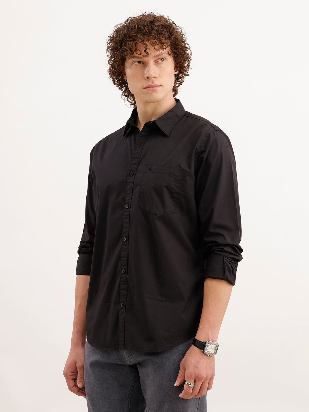 Solid Regular Fit Shirt | Black