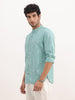 Slim Fit AOP Mandrin Collar Shirt | Green