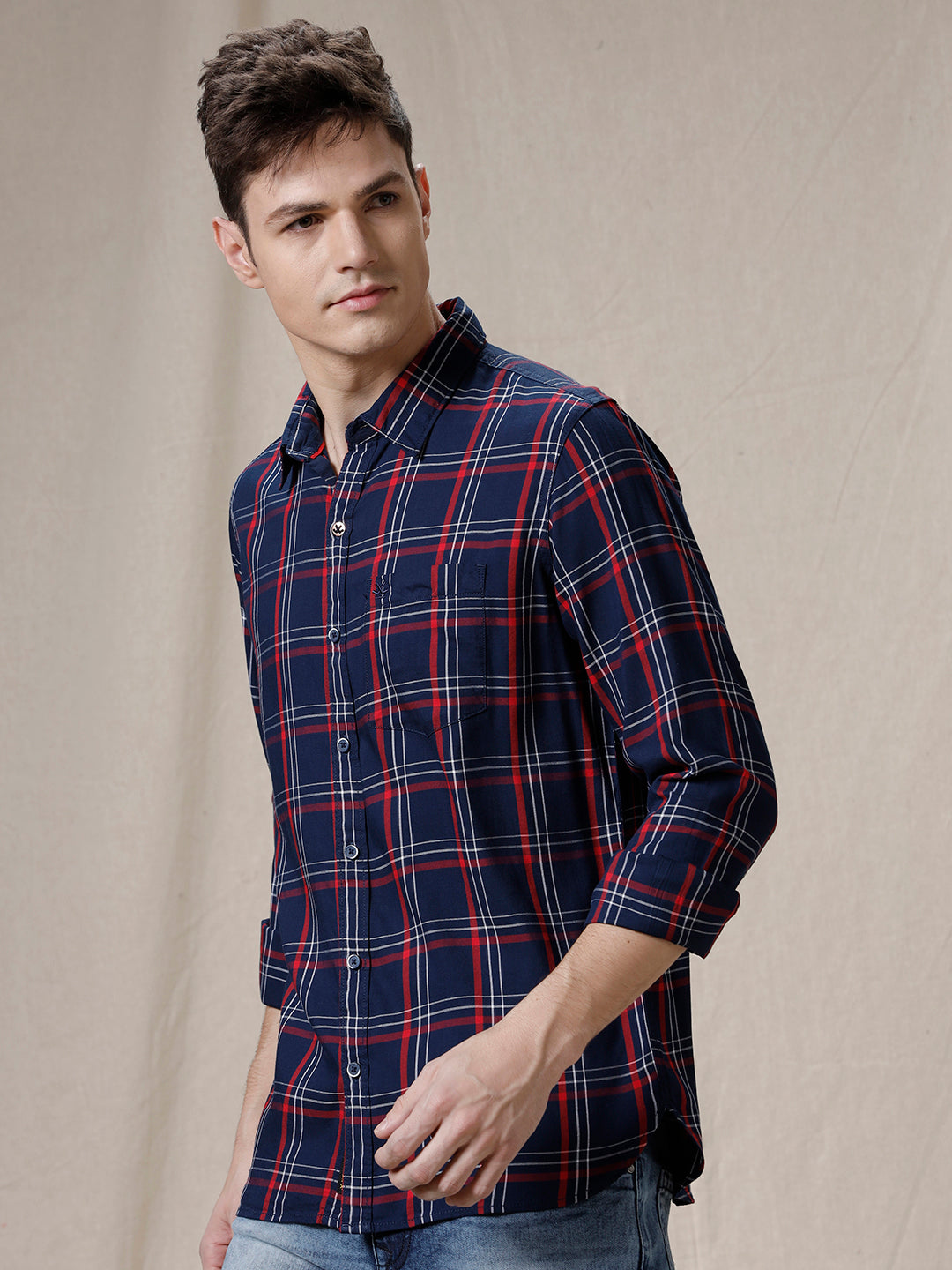 Checkered Cotton Blend Shirt