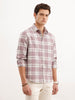 Comfort Fit Textured Shirt  | Pink