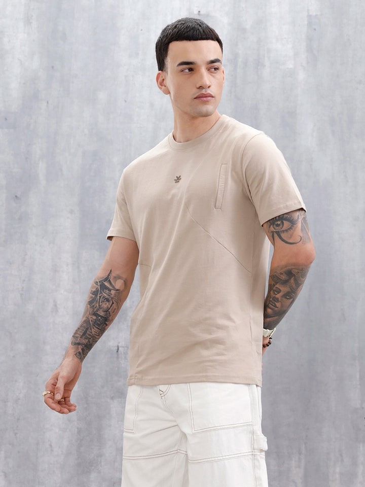 Casual Men's Tshirt With Cut&Sew Detail  | Khaki
