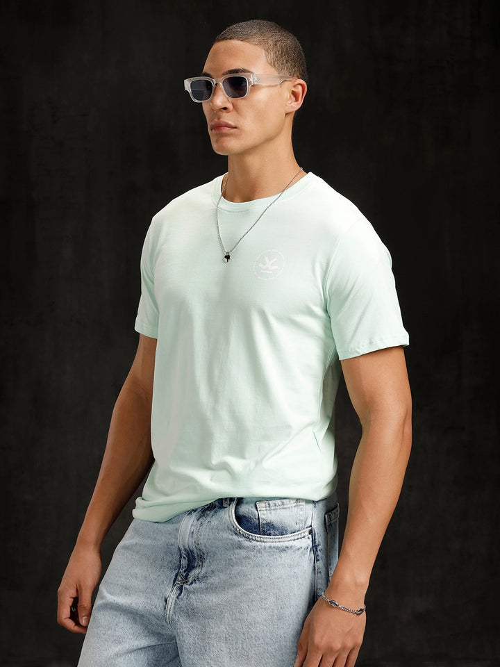 Logo Placement Printed T-Shirt | Light Green