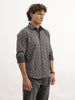 Slim Fit Full Sleeve AOP Shirt | Dark Grey