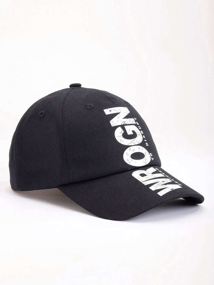Printed "Disrupt" Graphic Cap | Black