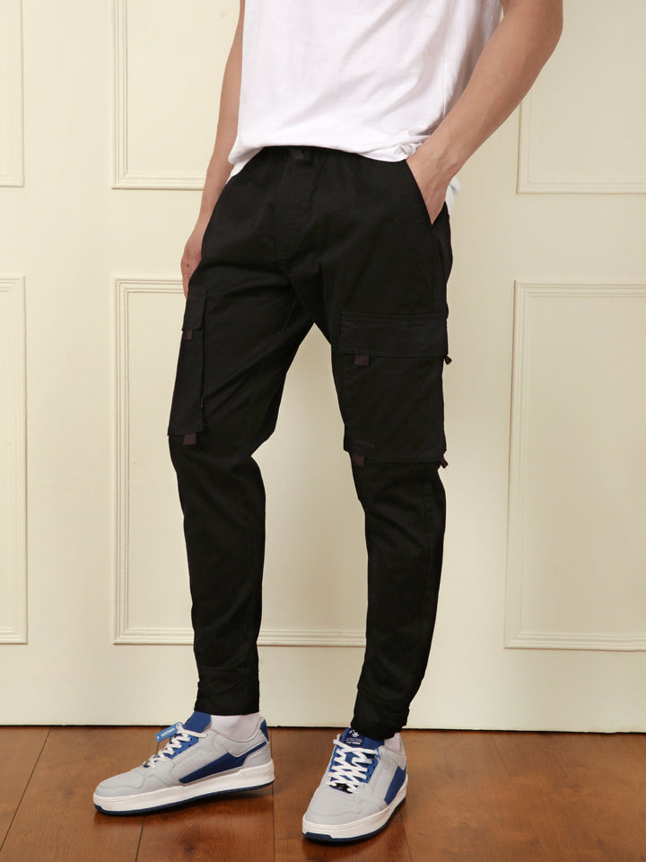 Solid Black Cargo Jogger
