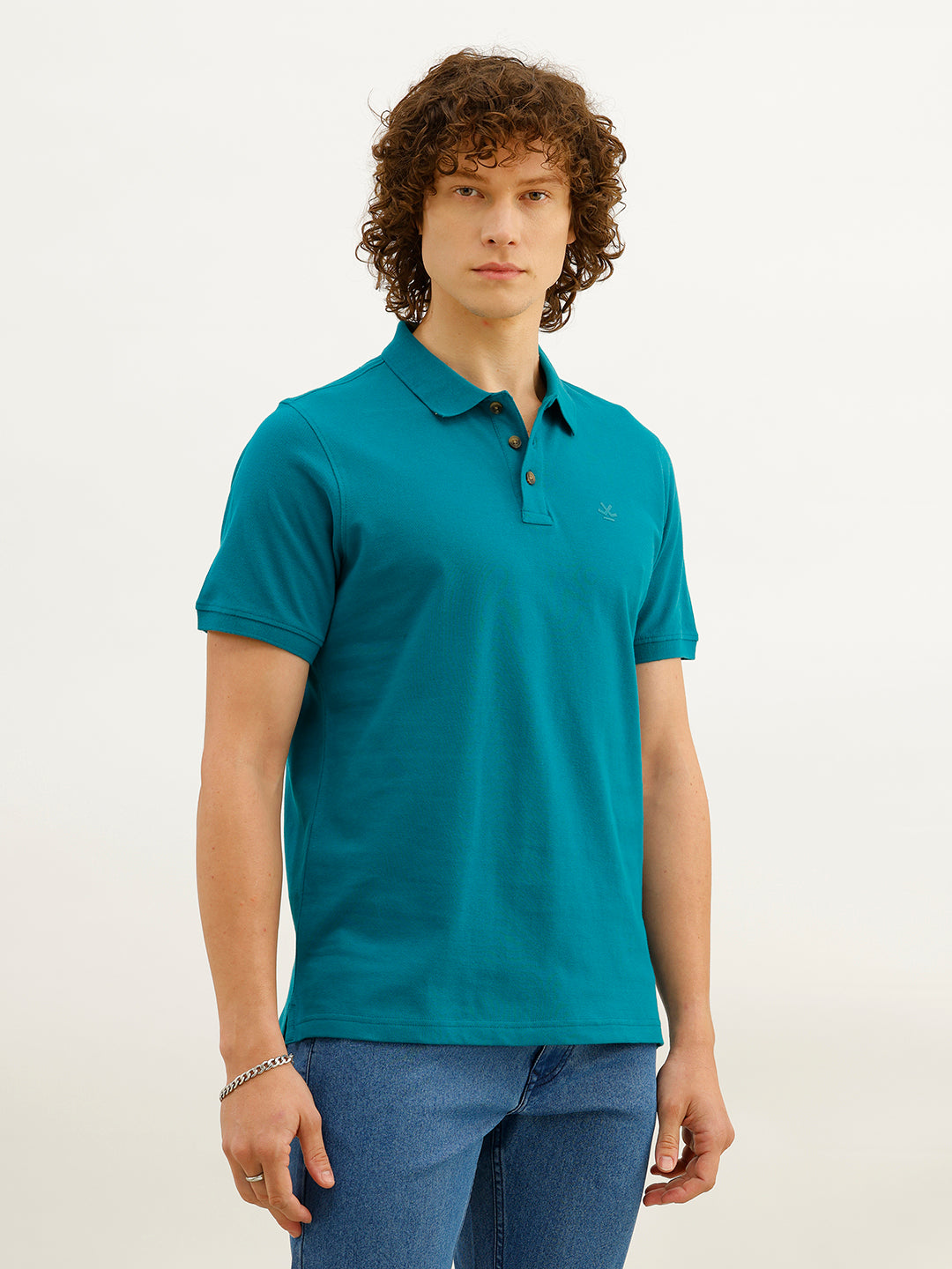 Solid Slim Fit Polo T-Shirt | Dark Green
