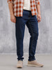 Solid Slim Tappered Jeans - Dark Blue