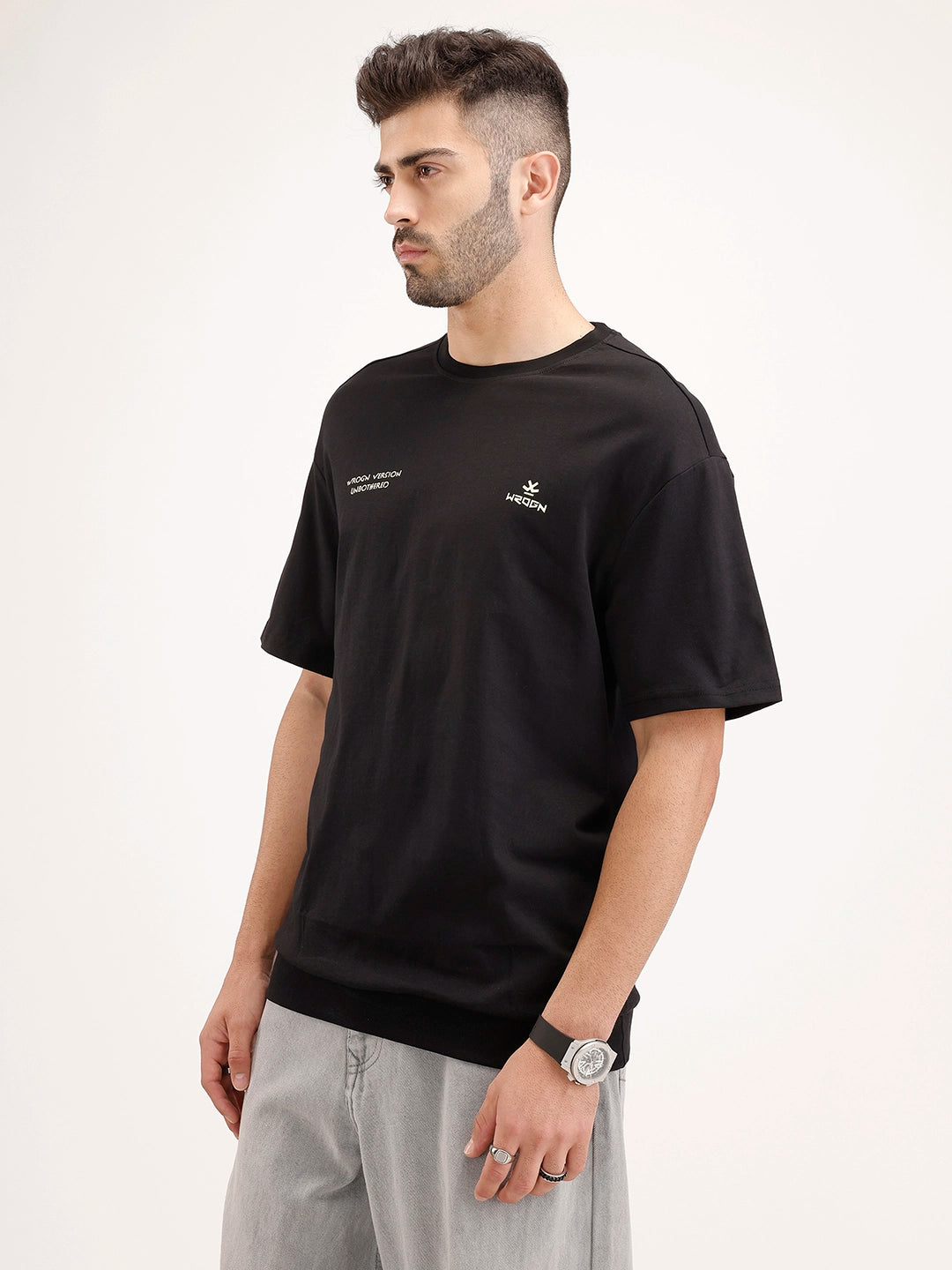 Oversized Fit Half Sleeve T-Shirt | Black