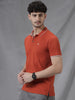 Orange Tipped Solid Polo T-Shirt