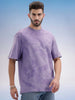 Oversized Front Printed T-Shirt | Purple
