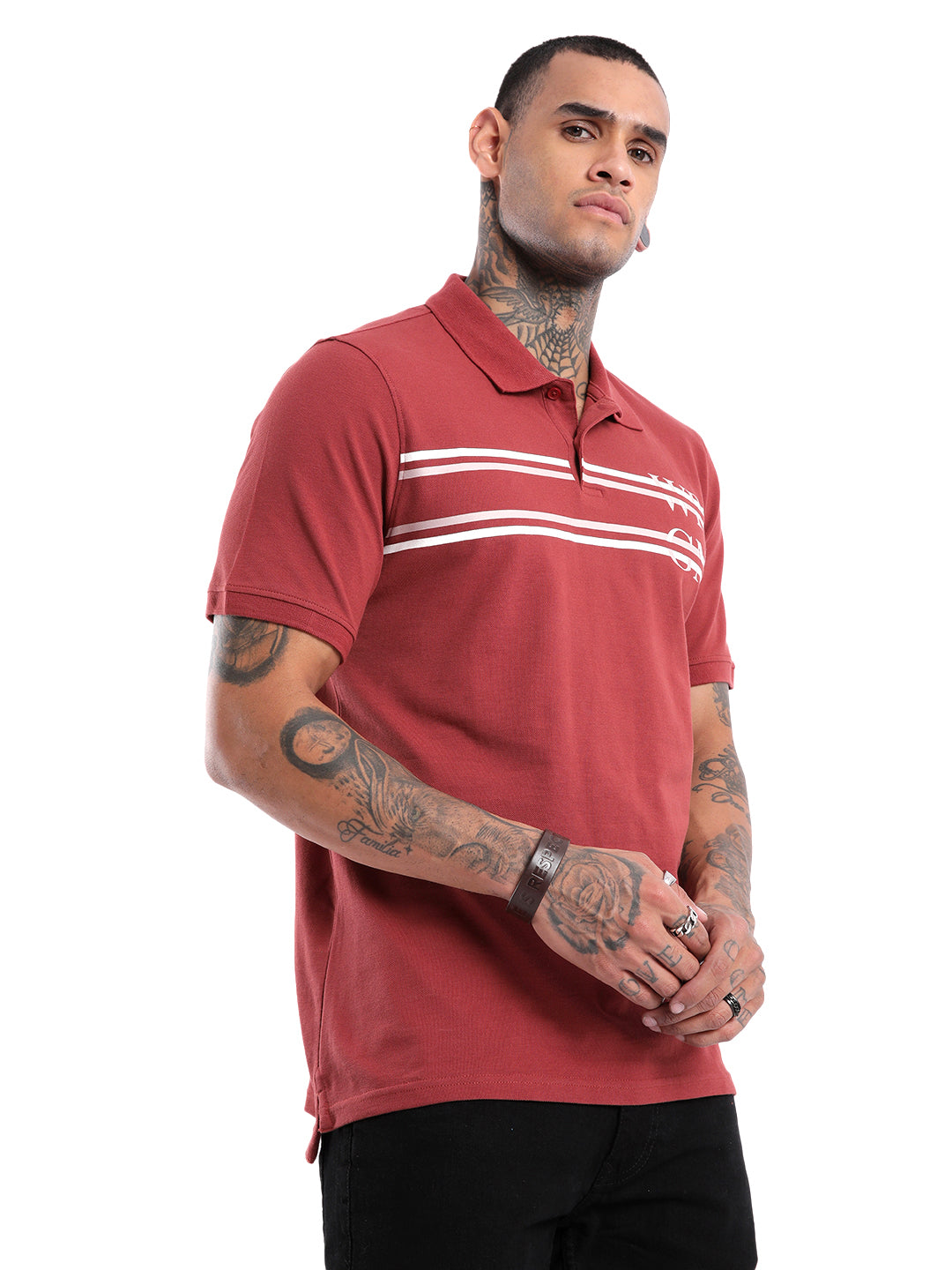 Apex Maroon Cotton Polo T-Shirt