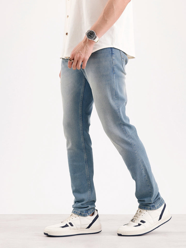 Faded Slim Fit Denim Jeans   |  Blue
