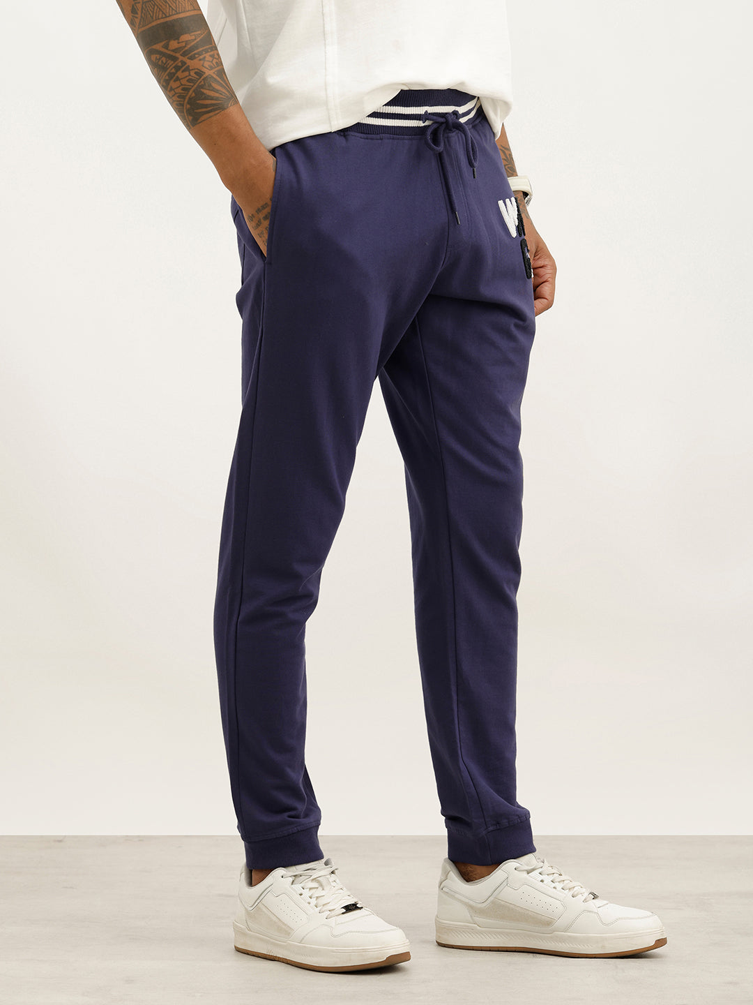 Classic Placement Patch Detail Jogger | Blue