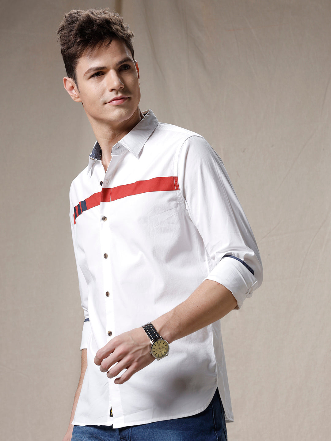 Solo Stripe White Shirt