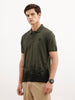 Slim Fit Placement Printed Polo T-Shirt  | Olive