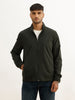 Solid Regular Fit Zipper Jacket | Olive