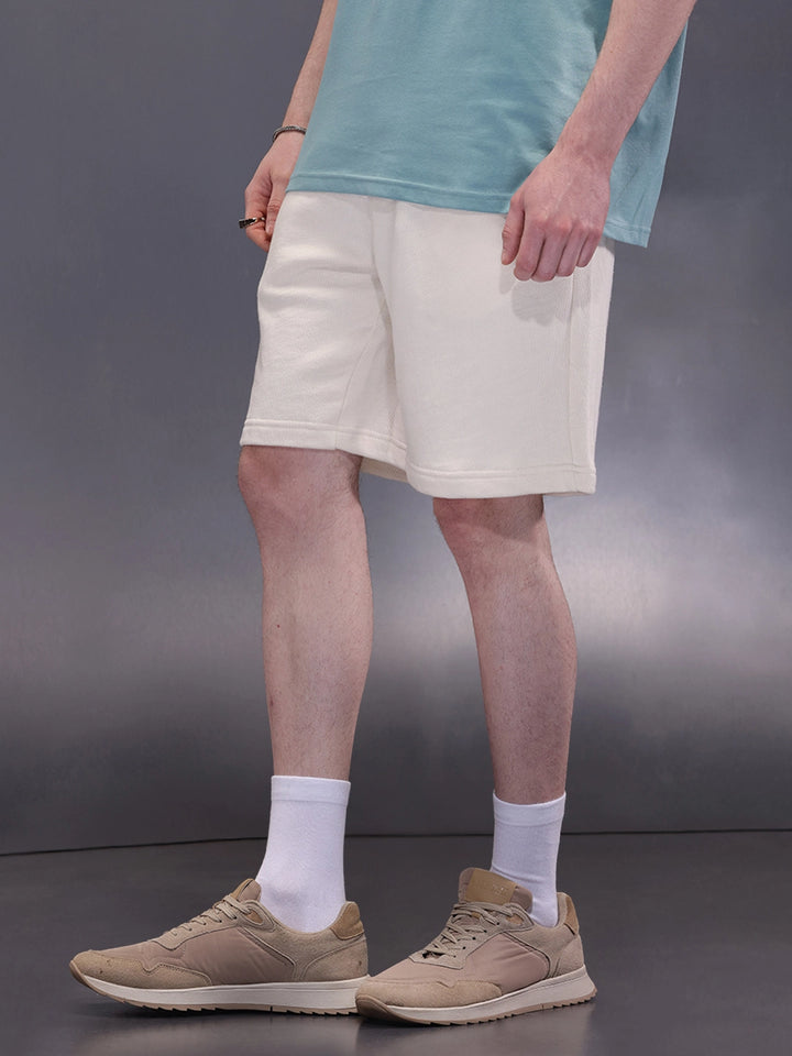 Solid Loose Fit Shorts | Off White