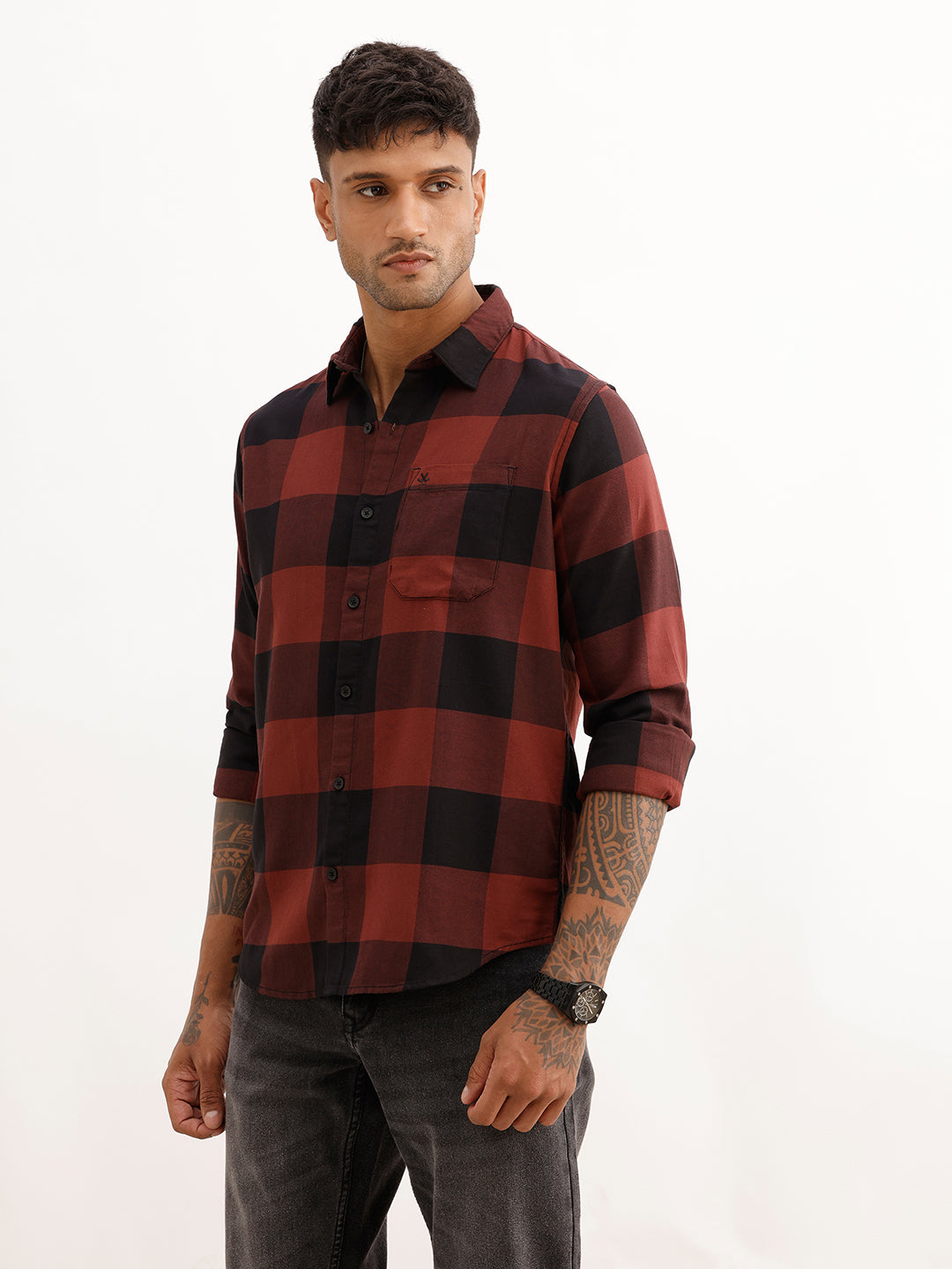 Regular Fit Checkered Shirt | Blue