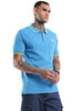 Tipped Collar Blue Polo T-Shirt