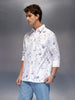 Men's Casual Floral Print Shirt  |  White