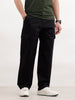 Solid Loose Fit Cargo Trouser | Black