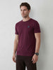 Slub Cotton Slim Fit Tee I Maroon